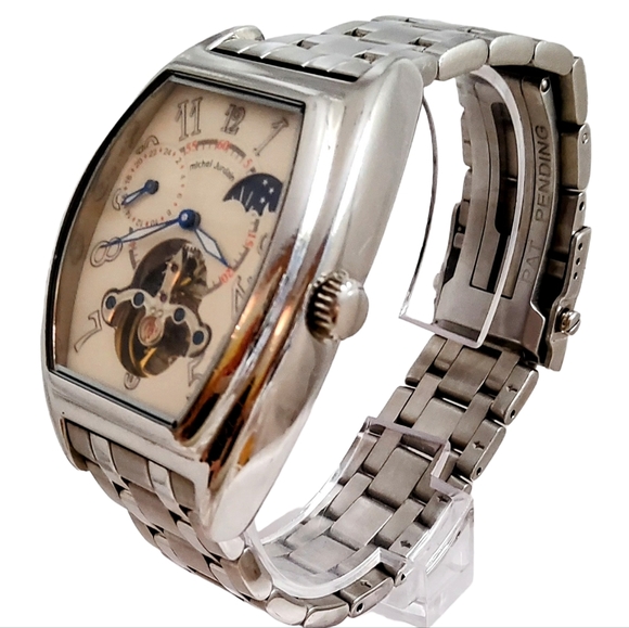 MICHEL JURDAIN MEN'S AUTOMATIC SUN/MOON PHASE WATCH - Picture 4 of 15